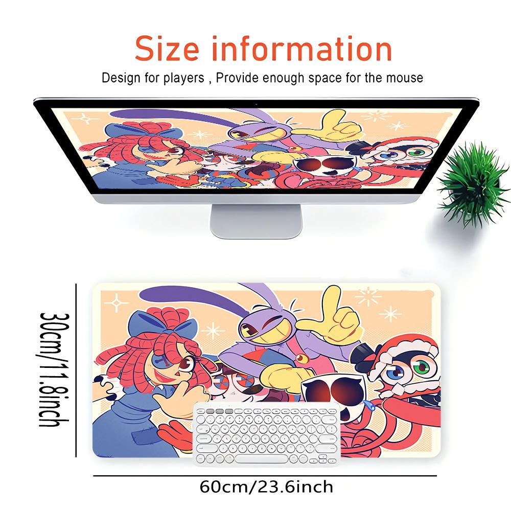 Happy Cartoon Characters Large Gaming Mouse Pad Nonslip Rubber Base Waterproof Desk Mat For Office Pc Laptop