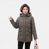 Mom Winter Cotton-padded Clothes Medium and Long New Middle-aged and Elderly Women's Clothing Slim-fitting Cotton-padded Clothes Jacket Fashio