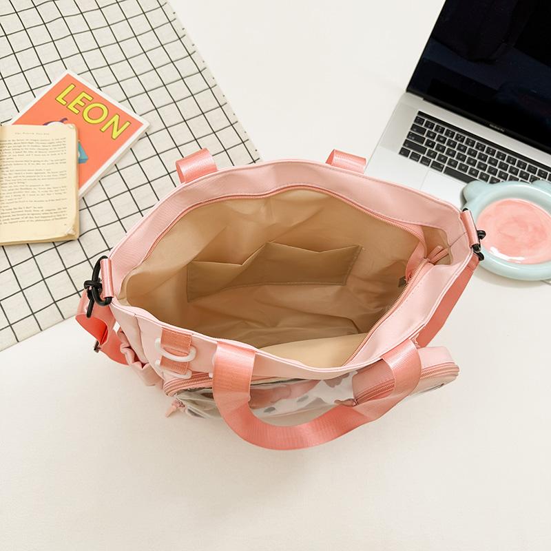 Large Capacity Clutter Bag Transparent Nylon Shoulder Bag Women's Tote Bag