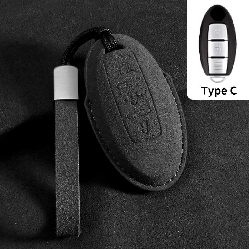 Suede Car Key Case Cover Fit For Q50 Q60 Q70 Qx50 Qx60 Qx70 G25 Fx Jx35 Fx25 Fx35 Ex37 Non-Oem Key Fob Protector