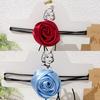 Simple Rose Flower Neckband Choker Necklace Jewelry Women Clavicle Chain Necklace Temperament Long Lace up Neck Chain