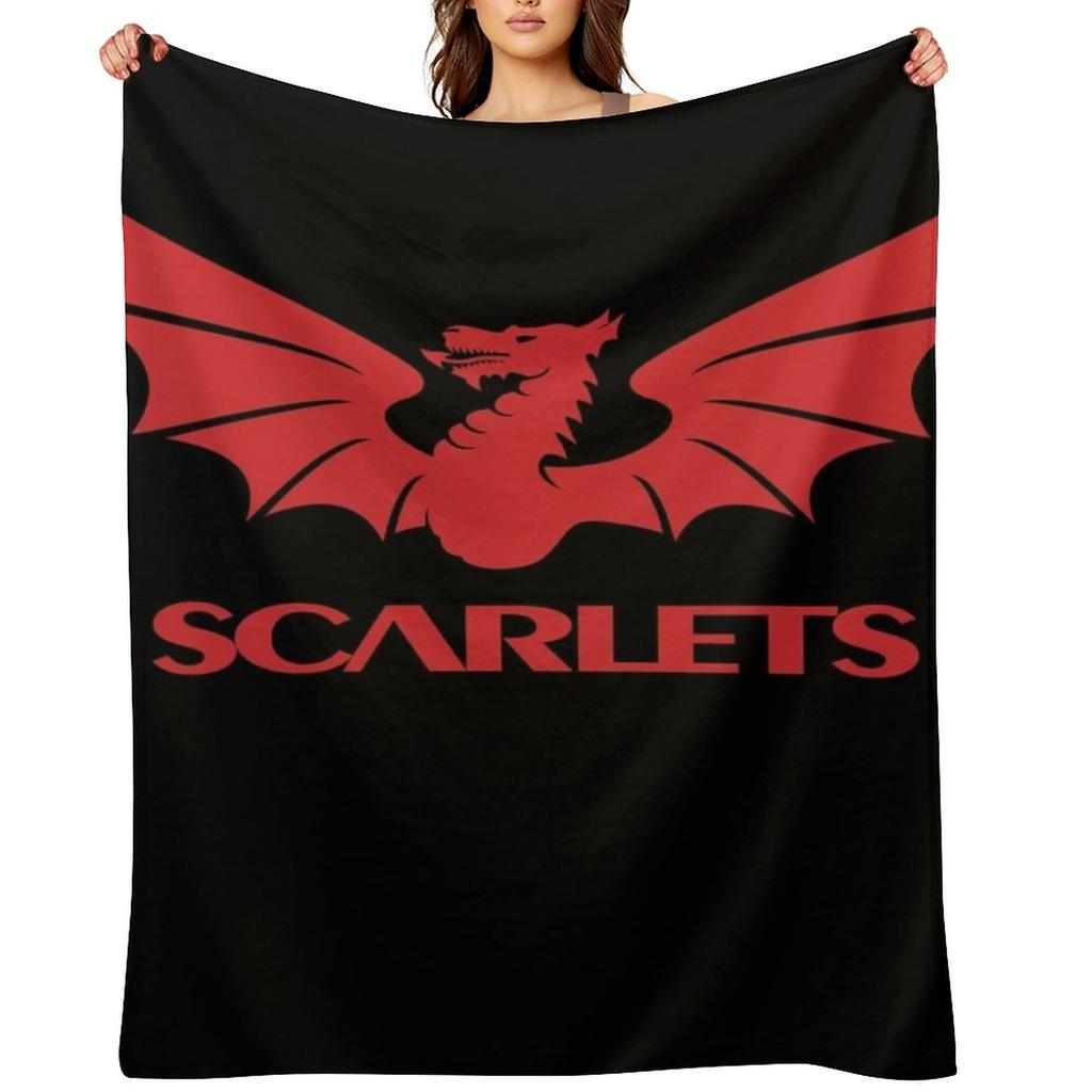 scarlets rugby Throw Blanket Nap For Decorative Sofa Stuffeds Camping Blankets
