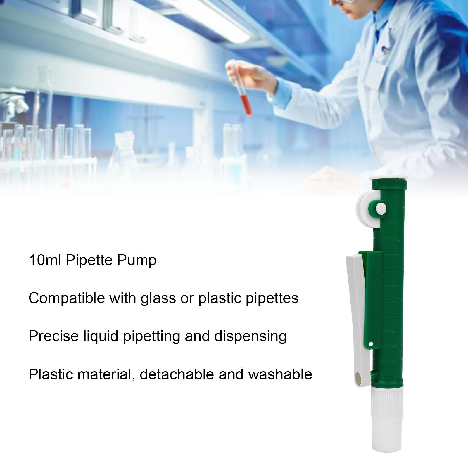 

10ml Pipette Pump Green Liquid Pipetting Pump for Plastic and Glass Pipettes Laboratory Research Scientific Pipette Pump 10ml
