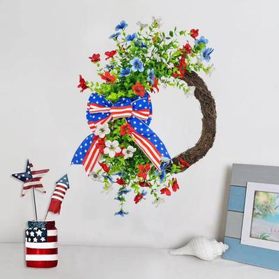 2025 American Independence Day Wreath Door Wreath American Door Basket Decoration July 4Th Wreath Independence Day Decoration