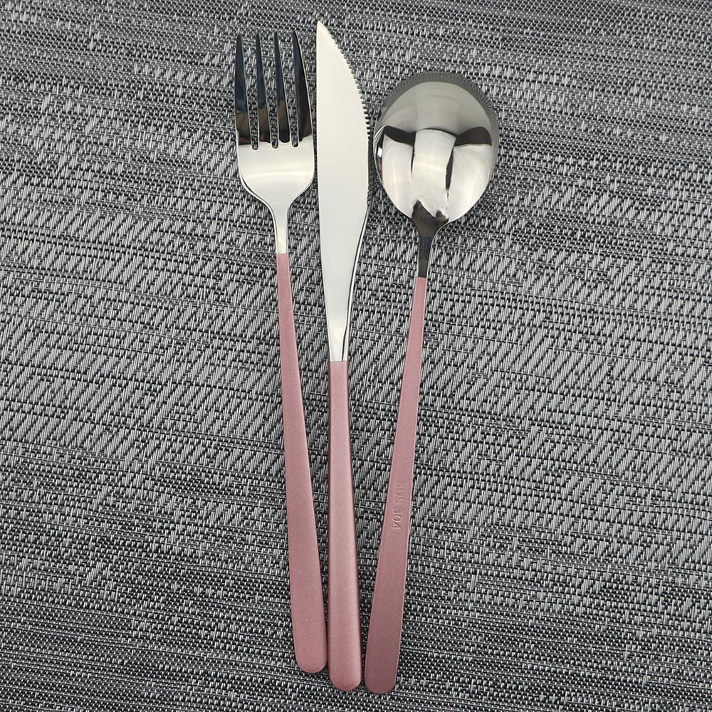 

Набор из 3 предметов корейских красочных сине-серебристых экологически чистых портативных столовых приборов для путешествий, набор столовых приборов из нержавеющей стали 304, набор ножей, вилок и ложек