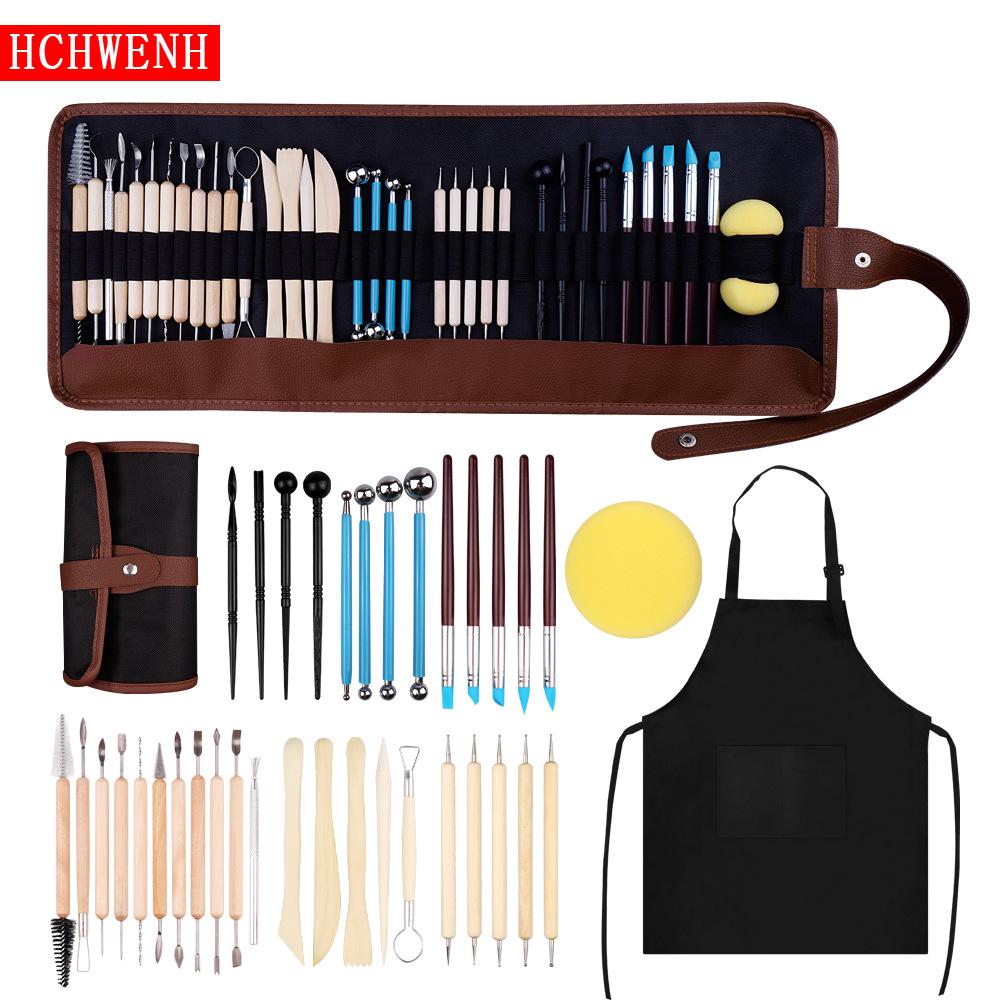 37-Piece Pottery Clay Tool Set - Includes Carving Knives & Stainless Steel Seven-Needle for Sculpture & Creativity