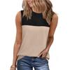 Summer Round Neck Color Blocked Sleeveless Top Short Sleeved Vest for Women Vests
