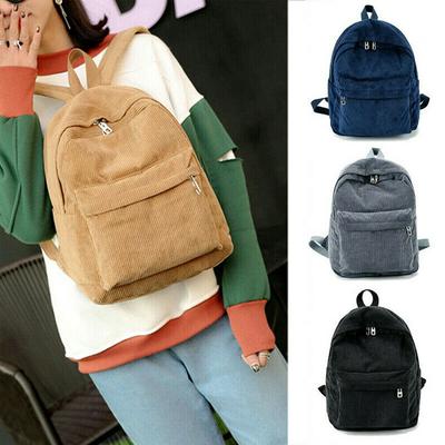 Kadın Fermuar Kadife Sırt Çantası Sırt Çantası Kız Çanta Omuz Çantası Seyahat Çanta