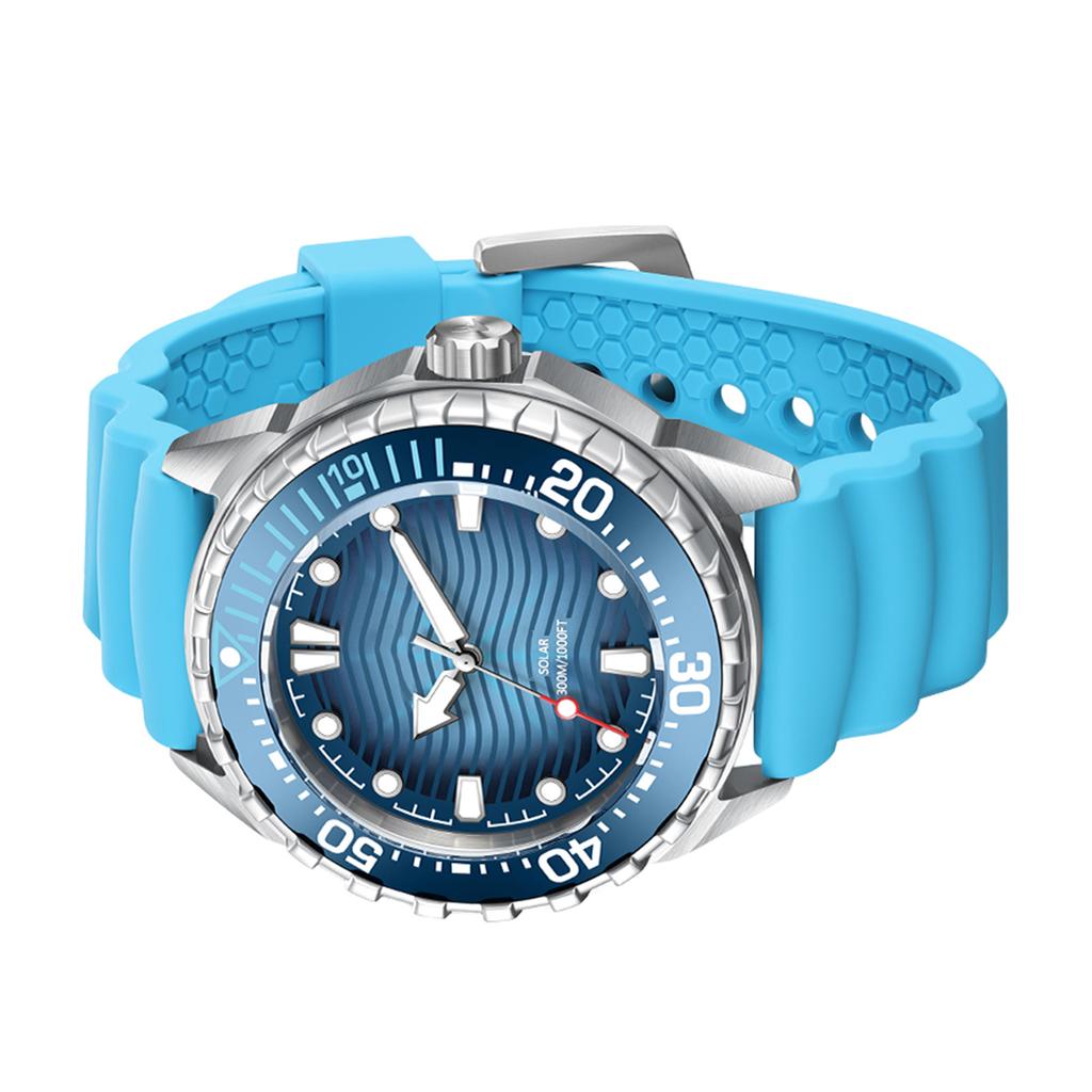 Solární quartzové potápěčské hodinky s noční luminiscencí 300M vodotěsné silikonový řemínek pro muže ženy