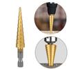 3Pcs Hss Titanium-Coated Spiral Groove Step Drill Bit 3-12 4-12 4-20 Power Tool Step Drill Bits Set Metal Multi-Hole Taper Drill