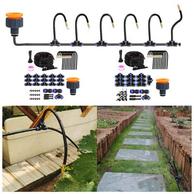 Sistema di Irrigazione da Giardino da 10M/15M Tubo di Irrigazione con Ugelli Flessibili a 360 Gradi Sistema di Irrigazione a Goccia a Collegamento Rapido per Serra