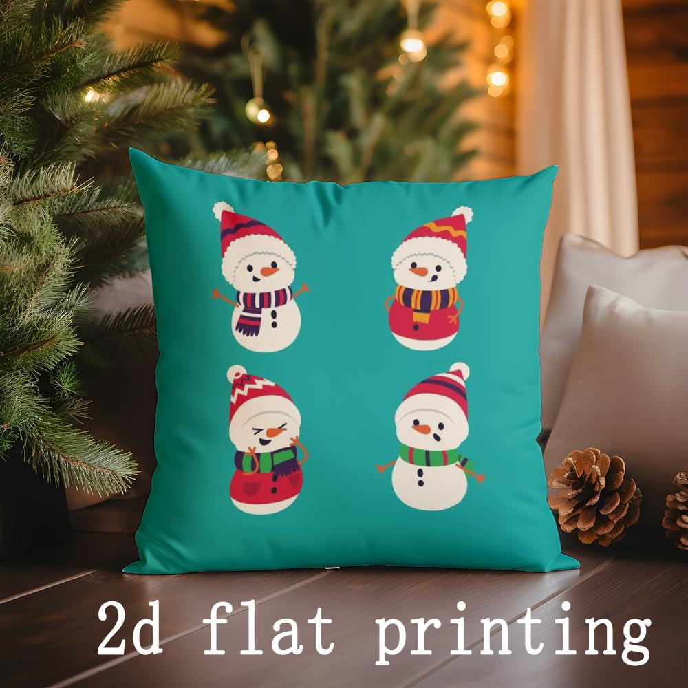 Home Decor Christmas Snowman Santa Pillows Suitable For Sofa Bedroom Car Pillow Cover Cushion Rectangular Back Cushion