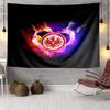 Flaming Heart Frankfurt Emblem Tapestry, Unique Design Tapestry, Wall Decor for Bedroom,Livingroom, Playroom,Heartwarming Fan Holiday Gifts