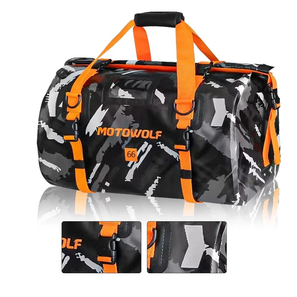 Motorcycle Bag Waterproof Rear Backpack Motocross Luggage Bag Touring Biker Tail Bag Night Reflective
