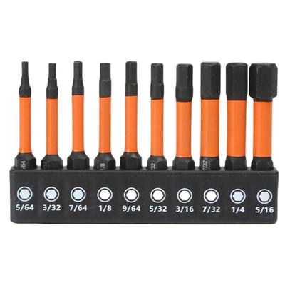 10Pcs Industrial Bit Set 50mm H1.5-H8 Allen Wrenches Drill Bit 1/4inch