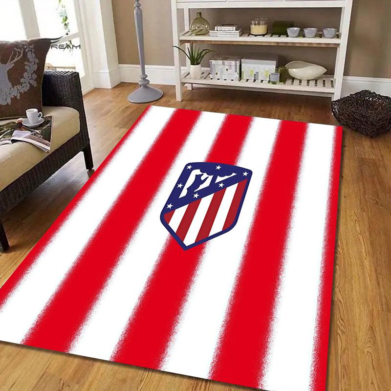 Club Atletico De Madrid2 Flannel Pattern Square Carpet,Area Rug,Carpet Rug for Living Room Bedroom Sofa Playroom Decor,Non-slip Floor Mat