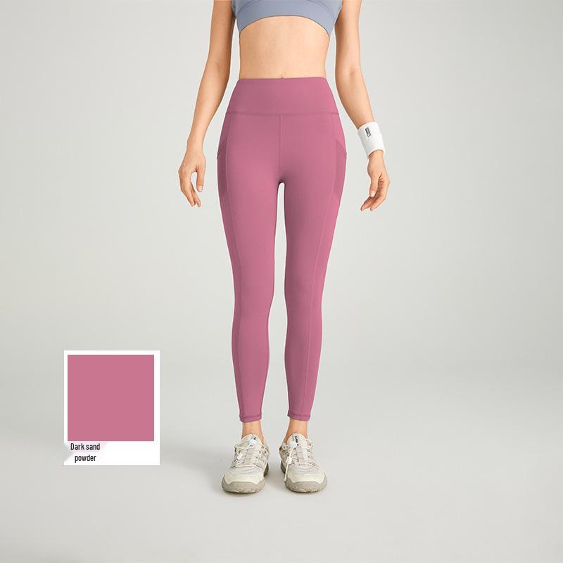 High-Waist Butt-Lifting Women's Yoga Pants with Side Pockets - Slim Fit, Leg-Slimming Fitness Leggings
