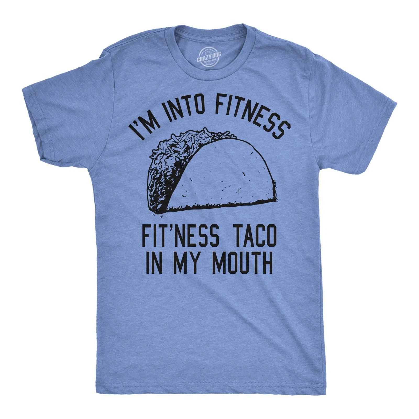 Mens Fitness Taco Funny T Shirt Humorous Gym Graphic Novelty Sarcastic Tee Guys XS