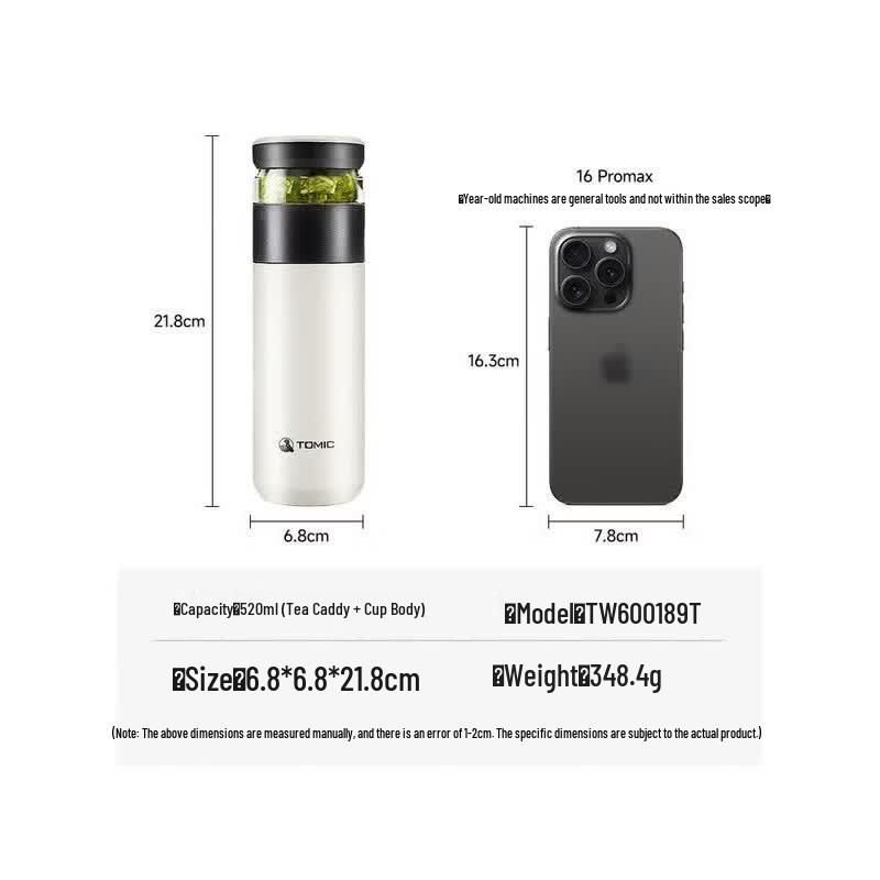 TOMIC Pure Titanium Tea Separation Thermos Bottle