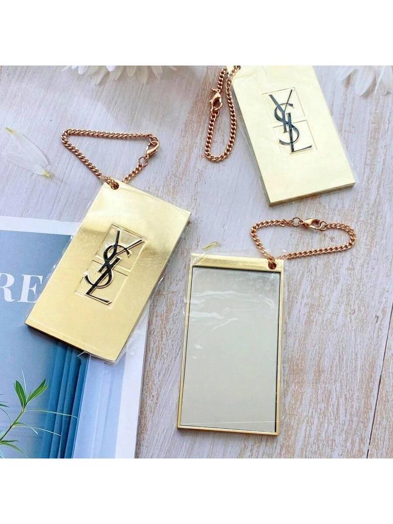 YSL Gold Chain Compact Mirror, an Essential Item for Touch-ups On the Go.