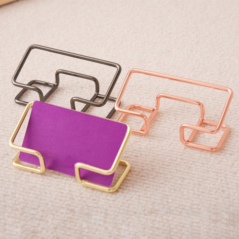 Minimalist Hollowed out Business Card Box Creative Iron Lined Business Card Holder Desktop Business Card Display Rack