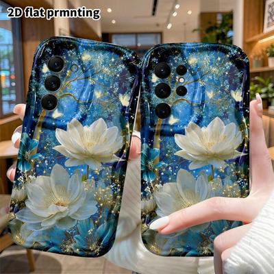 Phone Case: 2D Samsung Galaxy A34 A35 M05 M06 S20 S22 S21 FE Plus 5G Case, Dark Night White Lotus Forest, Christmas and Halloween Gift