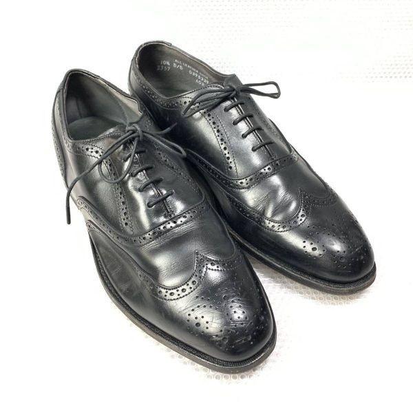 Vintage 80s Department Store Comfort PLUS Sears Hanover Size 10D B 28.0cm Full Brogue Black(USED)