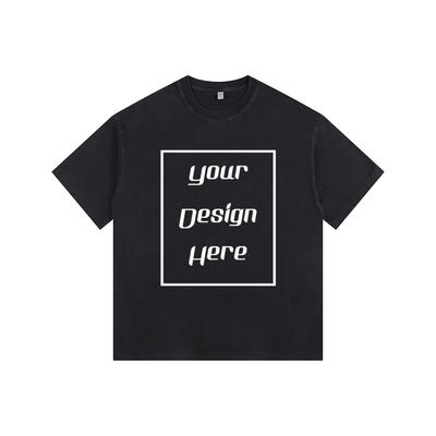 260 GSM 100% Cotton Men Women Retro T-Shirt Customized Pattern Print Over Size Streetwear Shoulder Drop Casual O Neck Short Sleeves Unisex T-Shirt