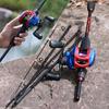 Portable Travel Fishing Rod Reel Combos 5 Sections Fishing Pole 13+1BB  Baitcastiing Fishing Reel