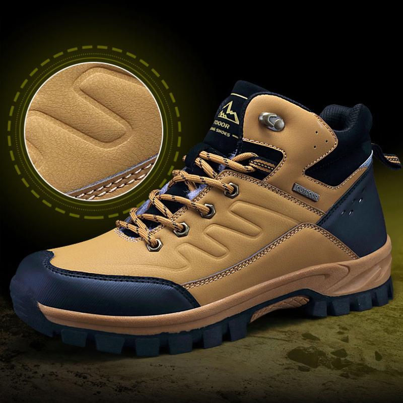 New Winter Men's Boots Fur Warm Snow Boots Men Winter Boots Work Shoes Men waterproof Ankle Boots Outdoor Men's Sneakers Footwear