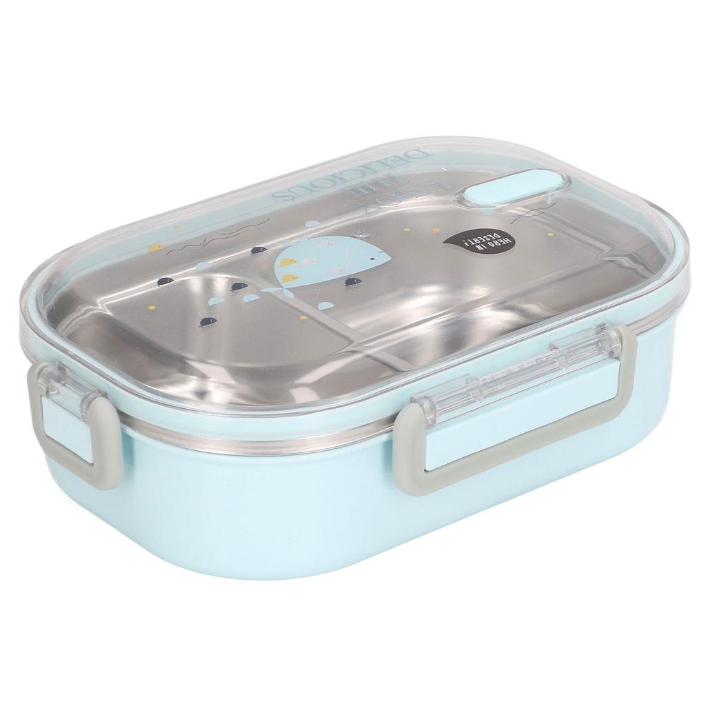 304 Stainless Steel Lunch Box Compartment Liner Thermal Insulation Bento Lunch Box Illustration Style Leak Proof