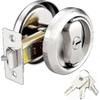 Round Pocket Door Lock, With 3 Keys, 304 Stainless Steel, For Bedroom, Kitchen, Bathroom, Laundry Room - RIpj