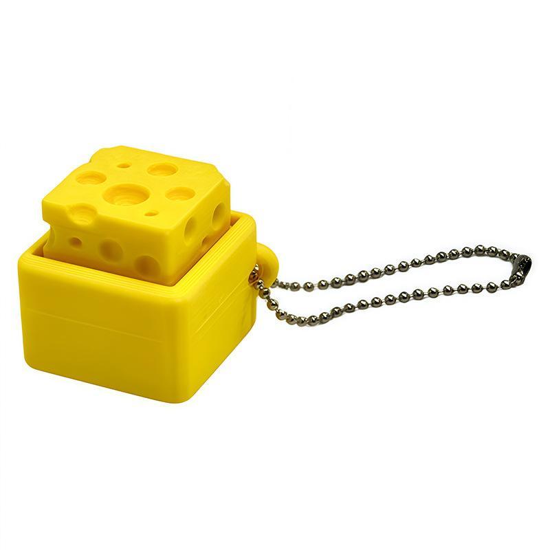 1Pcs Yellow Cheese Shaped Fidget Keychain Cute It Stress Relief Toy Mini Squeeze Sensory Toy Portable bag charms Bag Pendant