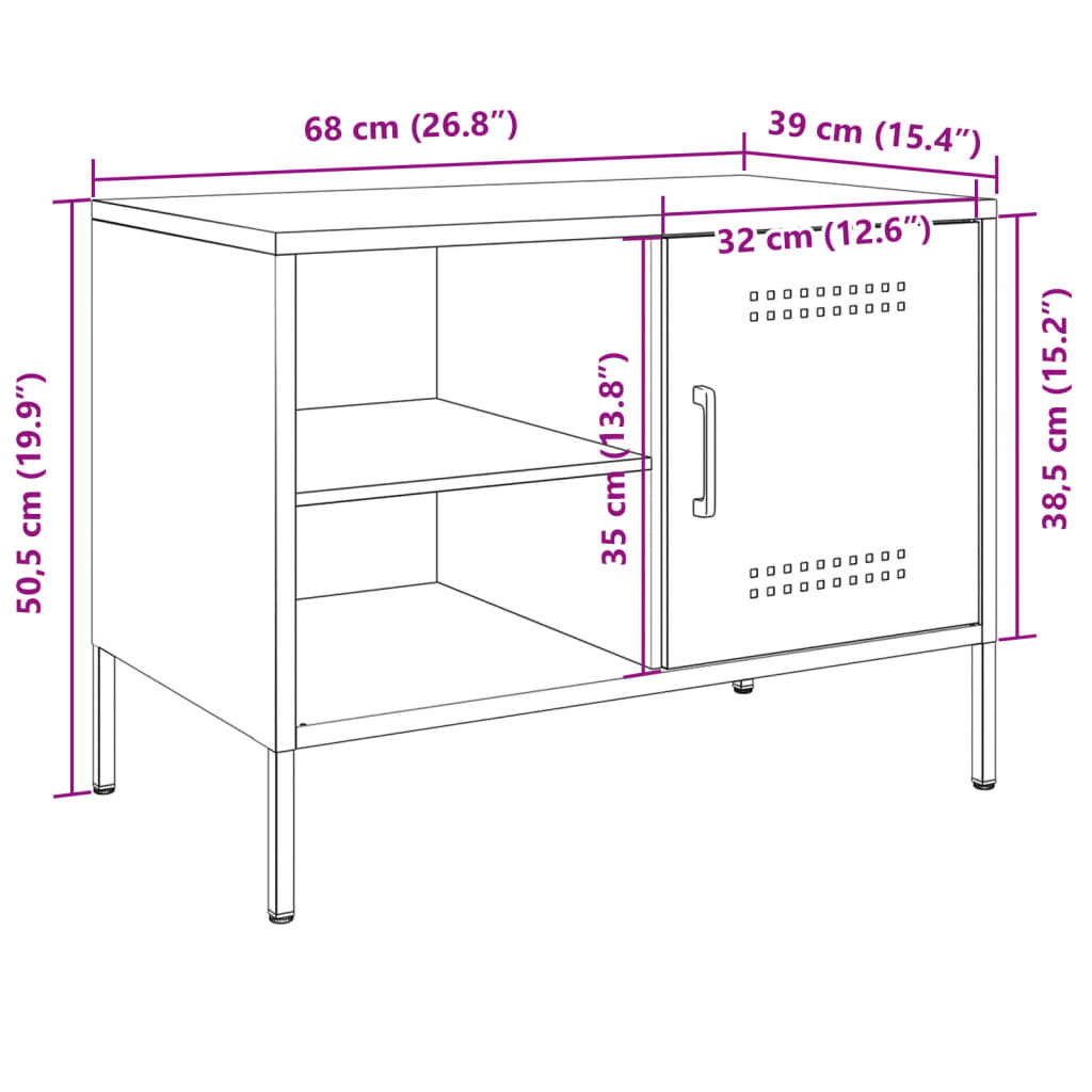 TV Cabinets 2 Pcs Mustard Yellow 68 X 39 X 50.5 Cm Steel