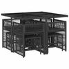 VidaXL 9pcs Garden Dining Set Black Cushions Wicker 3211675