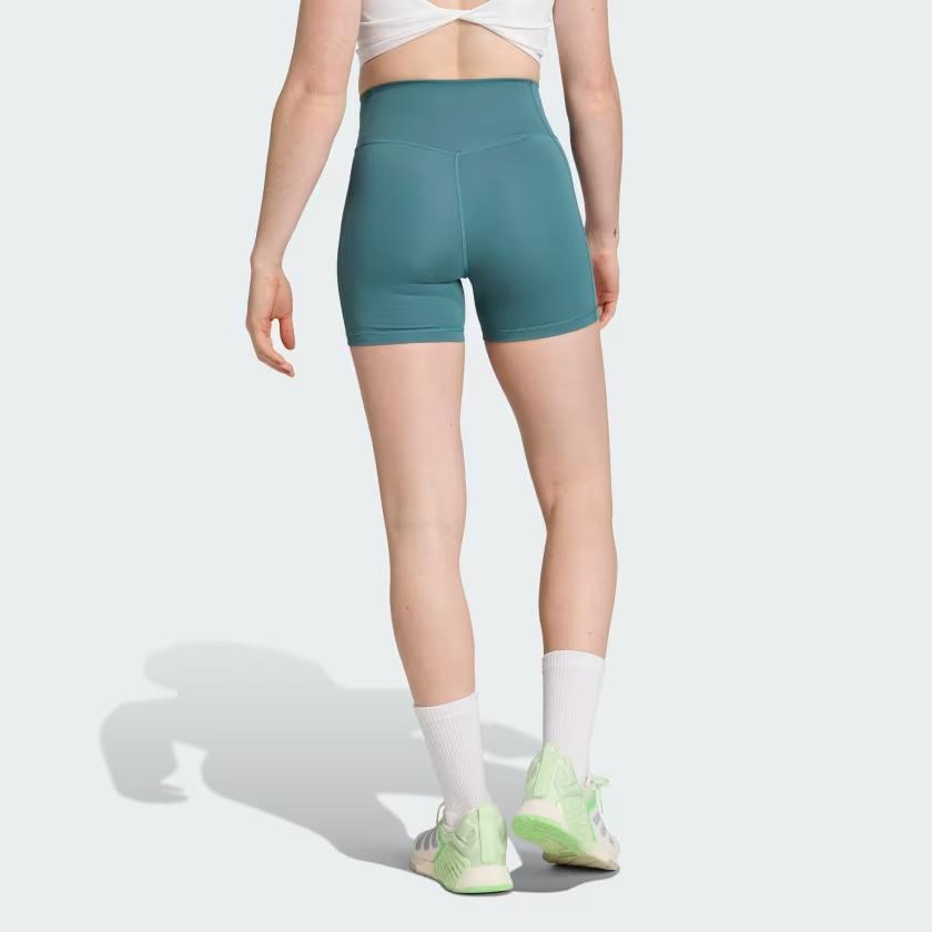 Adidas Optime 3-Stripes Climacool Brand Logo High-Waisted Moisture-Wicking Sports Shorts Women shorts JX2817