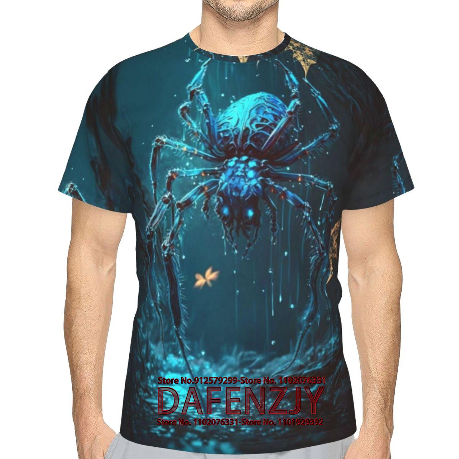 

Персонализированная креативная футболка с принтом паука на 3D-принте с коротким рукавом, повседневные футболки для взрослых, модные топы, одежда L красный