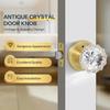 Privacy Crystal Door Knob, Gold Vintage Crystal Door Knob with Privacy Lock, Glass Doorknob Interior for Bathroom, Bedroom, Satin Brass