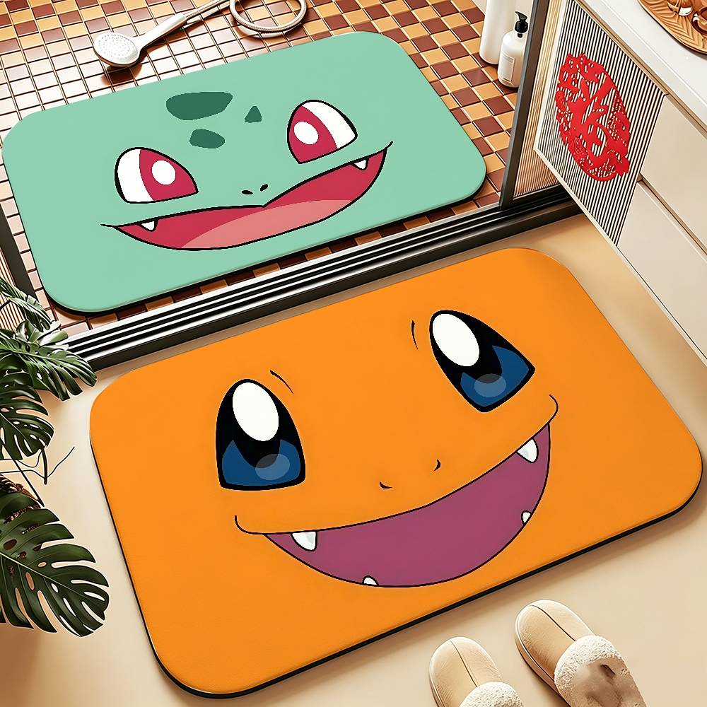 Anime Cute P-Poke-M-mon Carpet Bathroom Anti-slip Mat Door Mat Home Decoration Mat Entrance Door Mat Scratch-resistant Door Mat