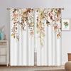 2 Panels European Pastoral Style Minimalist Wind Plant Curtains, Green Leaf Flower Curtains for Living Room, Bedroom, Decorative