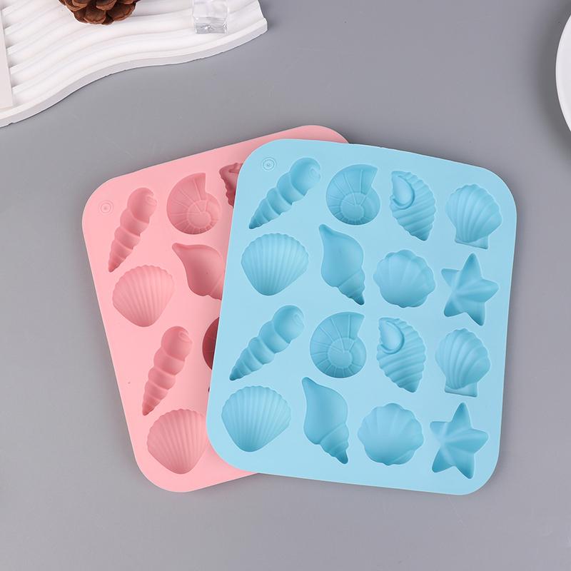 16 Cavity Shell Conch Starfish And Other Shaped Silicone Molds Diy Candy Mousse Pastry Pudding Chocolate Cake Baking Mold