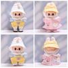 Overalls&Skirt Sitting Labubu Time Cloth Spring Flower 17cm Plush Dolls Clothes  Children Gift