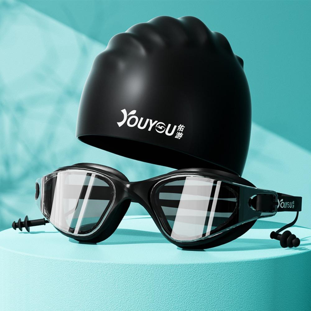 with Nose Clip Adult Swimming Goggles Set Anti-fog Diving Eyewear  Water Sports
