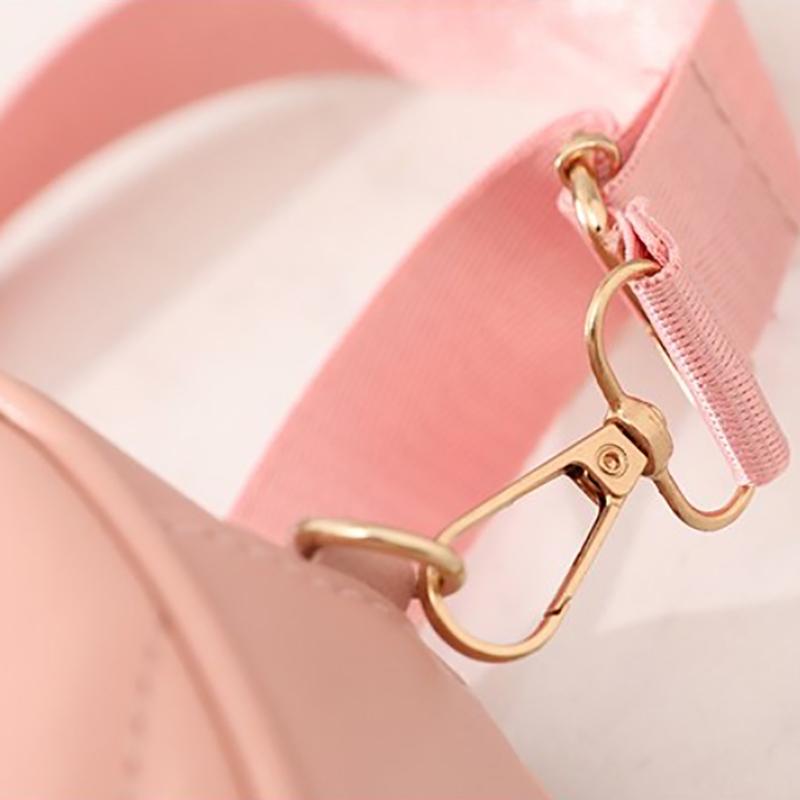 Fashionable Heart-Shaped Shoulder Bag Handbag Pu Leather Zipper Women'S Casual Wide Shoulder Strap Crossbody Bag