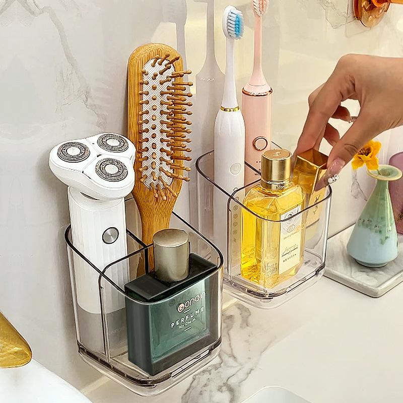 Electric Toothbrush Storage Rack, Wall-mounted Bathroom Toothpaste and Toothbrush Storage Rack Without Drilling