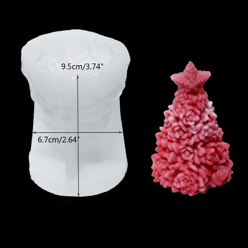 Cute Xmas Tree Heart Star Candle Mold 3D Abstract Resin Epoxy Casting Molds for Party Decor Ornament Aromatherapy Mold