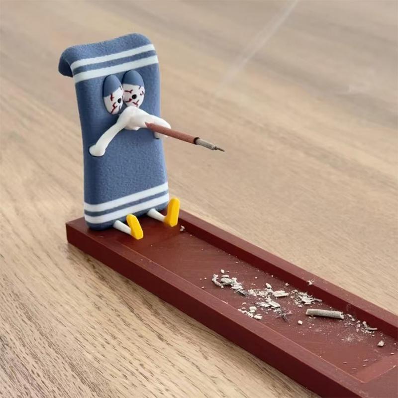Towelie Porta-incenso per tovaglioli Porta-incenso per bastoncini, Artigianato realistico fatto a mano, Decorazione per la casa, Ideale per Meditazion