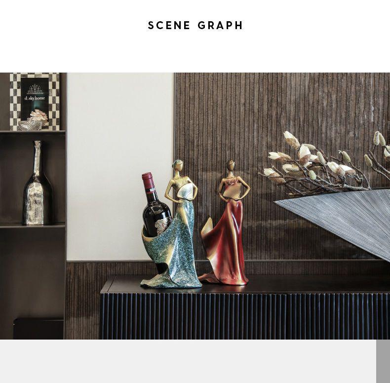 Modern Wine Cabinet Decor: Creative Red Wine Rack Handicrafts for Living Room and Entryway Display