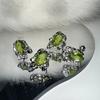 Sweet Cool Geometric Lava Earrings Olive Green Zircon Inlaid Hip-hop Street Style Niche Design Women's Dainty Durable Daily Earrings