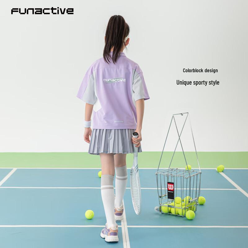 FUN ACTIVE Kids' Colorblock Quick-Dry Sport Polo T-Shirt
